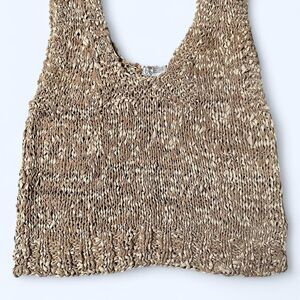 Rare Vintage Bon Jour Hand-Knit Leather Tank - Size S